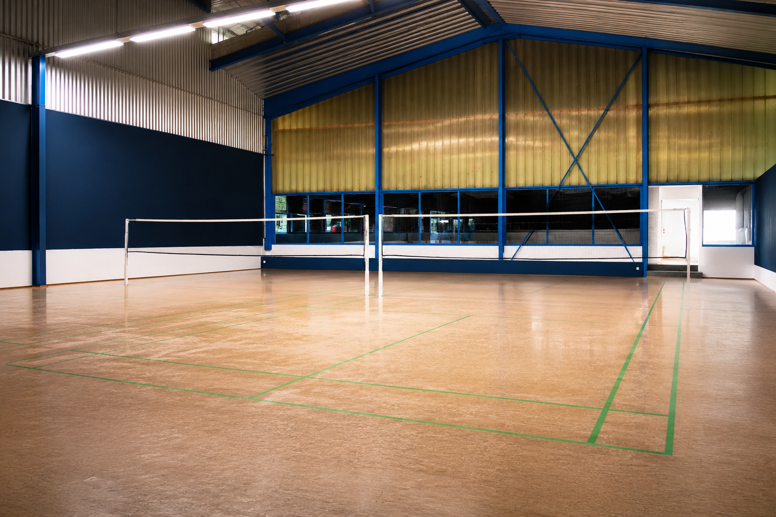Badminton-Feld in der Bergischen Sportarena